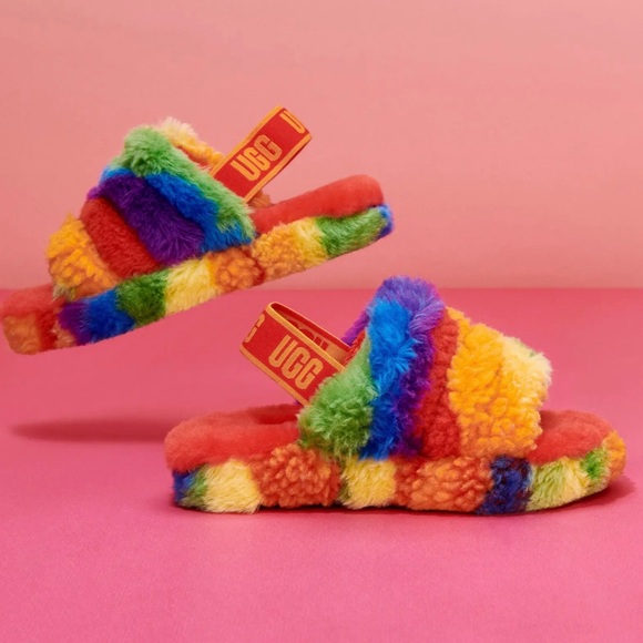 UGG Shoes - UGG Pride Fluff Yeah Faux Fur Slingback Sandal